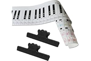 DANUDON 88 Key Keyboard Piano Note Chart for Beginner, Piano Keyboard Finger Simulation Practice Guide Teaching Aid Note Chart Electronic Piano Exercise Cardboard with 2 Music Book Clip