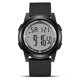 HANPOSH Mens Digital Watch Ultra Thin Minimalist Sports Waterproof Outdoor LED Screen Large Face Wrist Watches for Men with Back Light Alarm Date Stopwatch