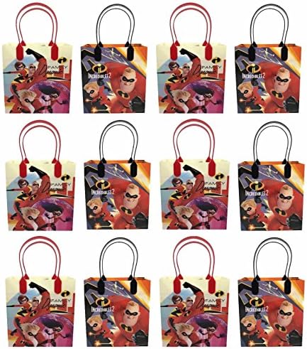 Disney Incredibles 2 Party Favor Goody Loot Gifts Candy Bags Assorted-12 Pcs