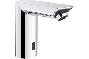 GROHE 36468000 Bau Cosmopolitan E Touchless Electronic Faucet Less Mixing, Battery-Powered, DC, Starlight Chrome