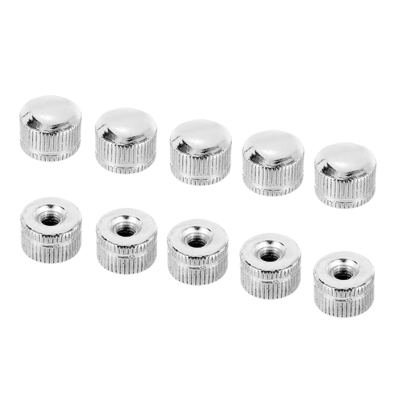 PATIKIL M5x0.8 Cap Nut, 15 Pack Acorn Nut Screw Knob Cap Insert Bolt Cover Female Thread Knurled Decorative Hardware Fittings Light Fixtures Silver Tone