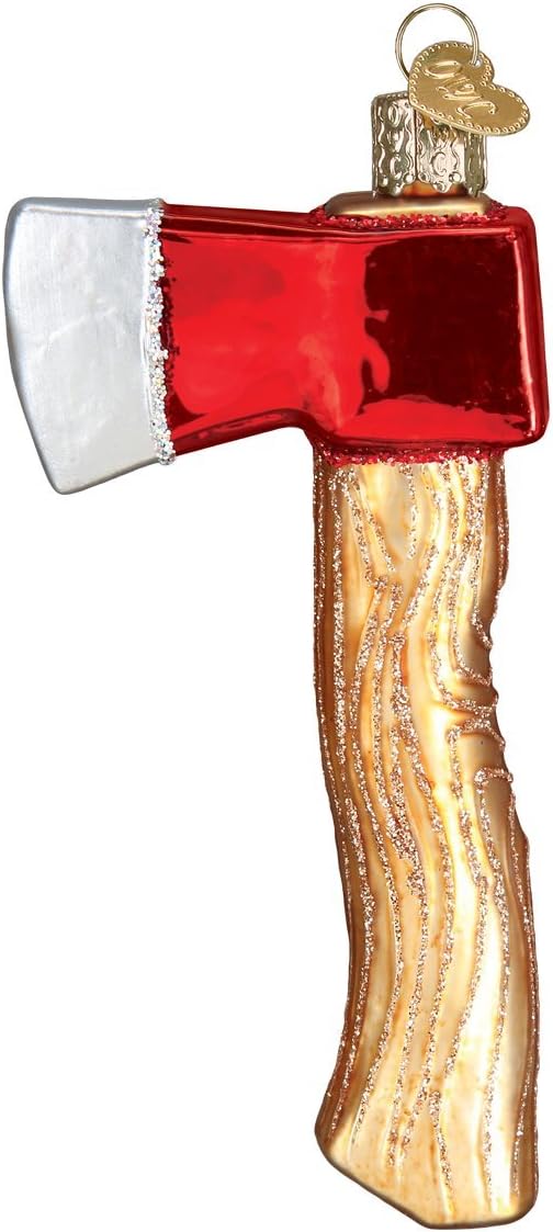 Ornaments - Old World Christmas Contractor Tools Glass Blown Ornaments for Christmas Tree Axe, 4.750, Model:32313
