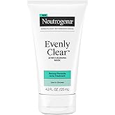 Neutrogena Evenly Clear Acne Cleansing Face Mask with 3.5% Benzoyl Peroxide Treats Breakouts & Bentonite Clay, Purifying Clay Mask Absorbs Oil to Visibly Improve the look of Skin, 4.2 fl. oz