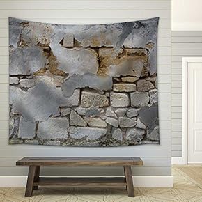 Old Brick Wall Texture - Fabric Wall Tapestry Home Decor - 51x60 inches