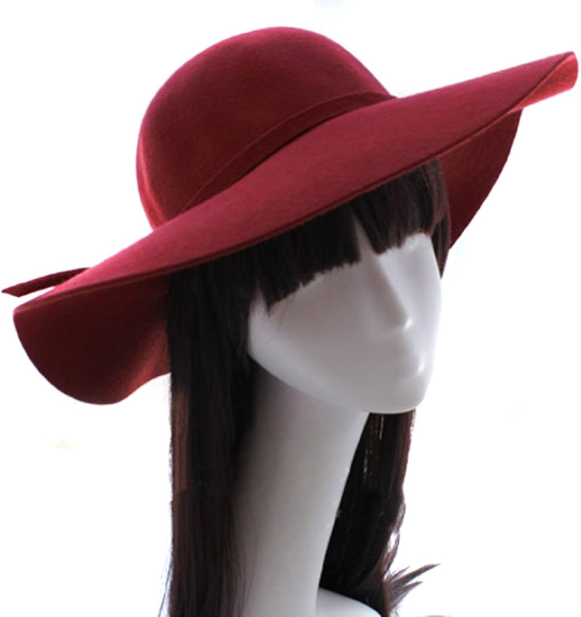 wine colored floppy hat