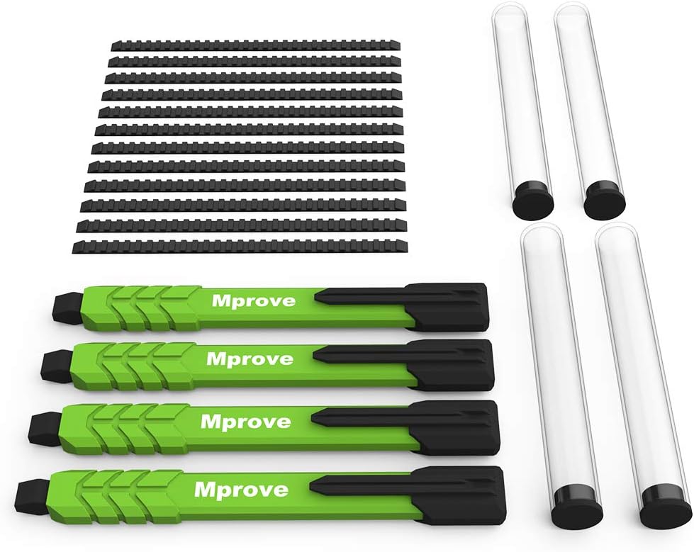 MProve Mechanical Carpenter Pencil –4 Masonry Pencils with 12 Extra Leads