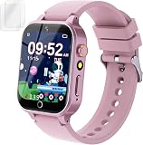 Kids Smart Watch Gift for Girls Age 5-12, 39 Games HD Touch Screen Watches with Video Camera Music Player Pedometer Flashlight 12/24 hr Educational Toys Birthday Gifts for Girls Ages 7 8 9 10