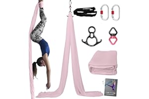 PRIOR FITNESS Aerial Silks Kit Colorful 9/15/20 Yards 40D Nylon Fabric Hammock Set With Hardware & Guide for All Levels Of Aerial Yoga Practice and Acrobatic Flying For Adults Aerial silk