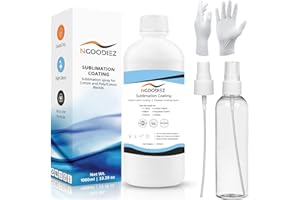 NGOODIEZ Sublimation Spray for Cotton Tshirts Coating for All Garments Including 100% Cotton Polyester Poly Blend - Quick Dry, Washable, Soft Feel Finish, 1 Step Process - 2024 Upgraded Formula