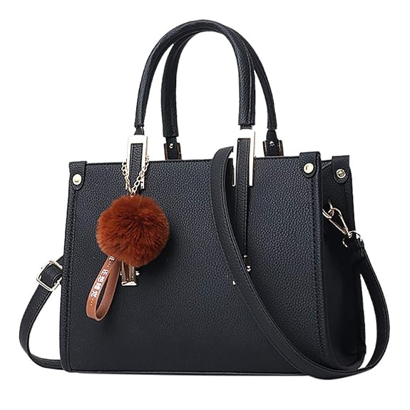 LMRYJQ Neue Trend Handtasche Frauen Hairball Ornaments Tote Solide Pailletten Handtasche Geldbörse Messenger Schultertasche