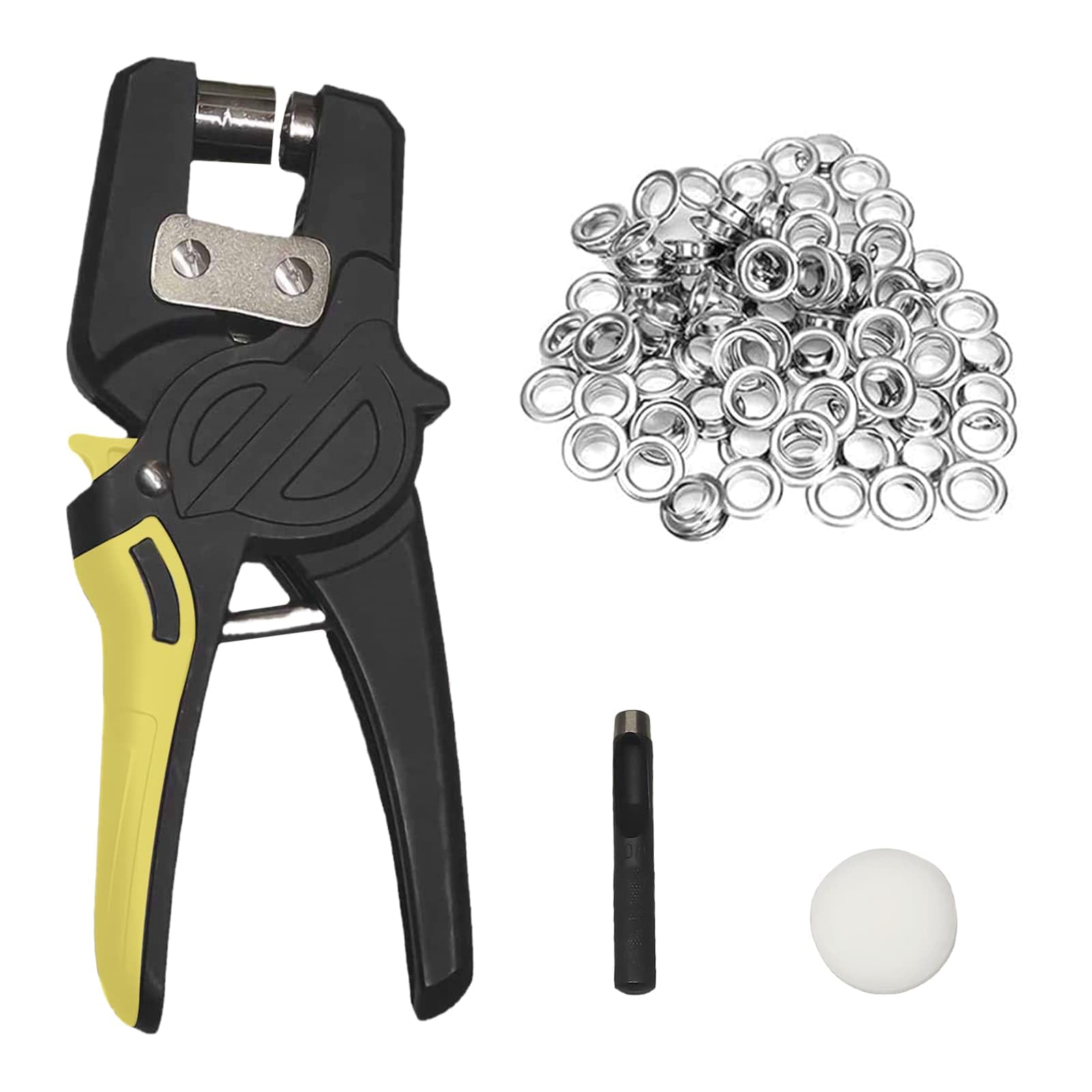 Magnetic Eyelet Punch Kit 10mm Grommet Hole Punch Plier with 400pcs Metal Grommet Eyelets Handheld Hole Punch Plier Suits for Punching Hole of PVC Banners, Tarpaulins, Cardboard