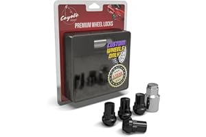 Wheel Accessories Parts M12x1.5 12x1.5 Thread Closed End Bulge 1.38" Long Wheel Lock Black Dual Hex Key 13/16" and 3/4" Fits Honda Civic Accord ｜ Hyundai Kia Passenger Cars