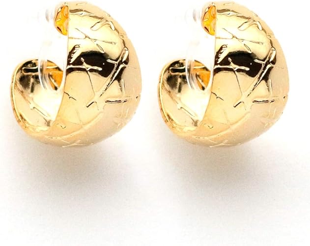 Amazon Melody Accessory 日本製 樹脂 ノンホールピアス ノンホールイヤリング イヤリング Nt 34 テクスチャ ゴールド色 ネックレス 通販