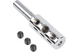 Vasiumic Steel Gym Cable Stopper, 5-6mm Fitness Machine Ball Terminal with Hex Socket Set Screw, Silver Wire Rope Connector E