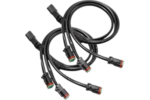 CADUFUELLY 3 in 1 Deutsch Dual DT Adapter Connector Splitters Plug Y-Shape Wiring for Fog Work Light Retrofit Work Chandelier Light Retrofit Connectors Wiring Harness
