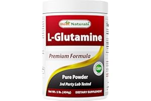 Best Naturals L-Glutamine Powder - 1 Pound - 100% Pure and Free Form - Glutamine Recovery Powder - Clinically Proven Recovery Aid for Men and Women (817716014555)