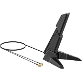 WiFi 6E Tri-Band Antenna Magnetic Base Shark Fin PC Gaming RP-SMA Antenna | Replacement Antena Booster Range for Asus Gigabyte MSI Gaming Motherboard PC Desktop Computer PCIe WiFi 6E Card, Slinkdsco