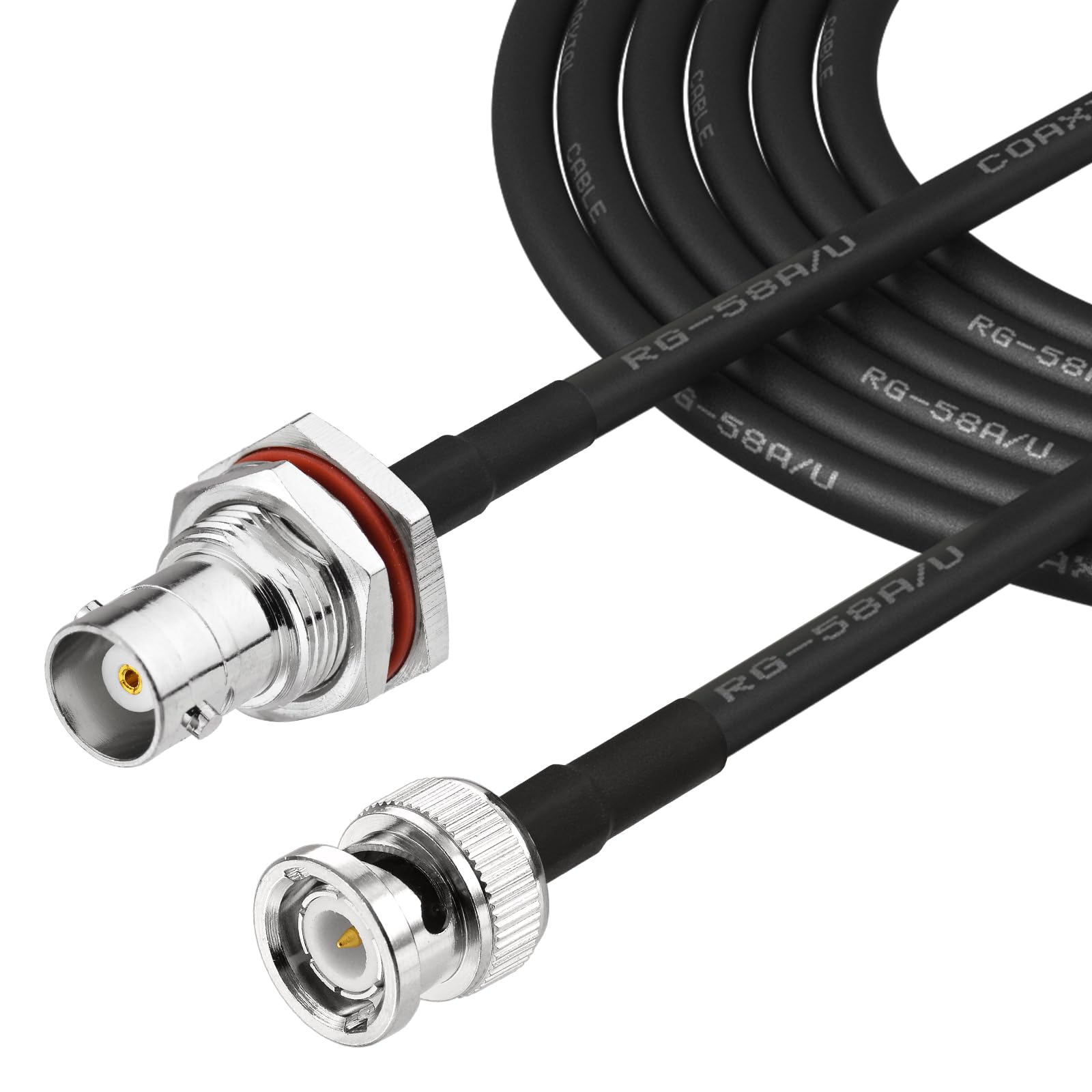 Superbat BNC RG58 Cable 7.6m 50ohm Male to Female Coax Test Patch Lead Jumper Cable for Radio Scanner, Antenna/Spectrum Analyzer, Surveillance Camera, Test Devices