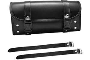 Anxingo Motorcycle Handlebar Bag Fork Bag Motorcycle Tool Pouch Universal PU Leather Storage Tool Bag Organizer