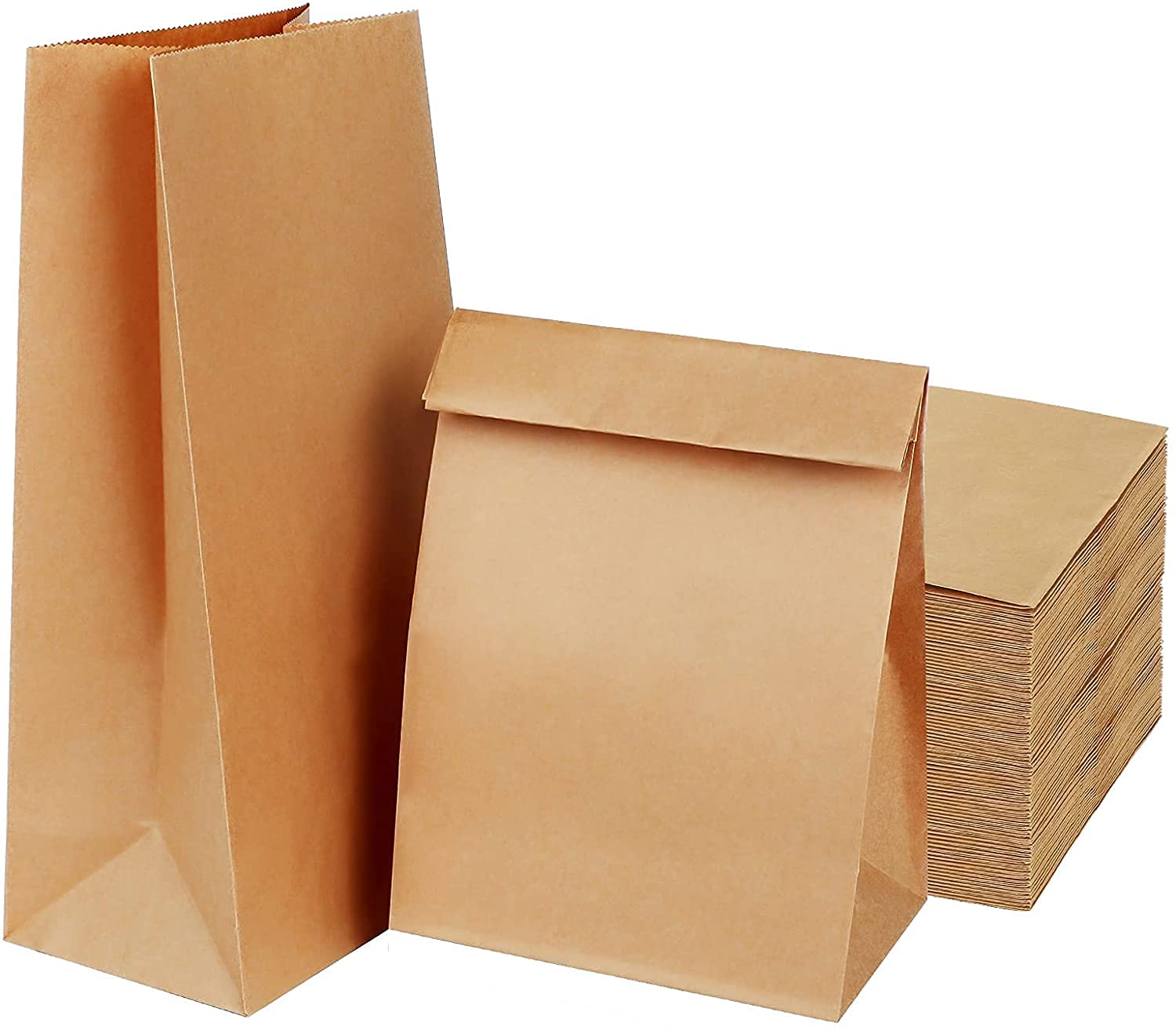 AN HUI MING 50 Pcs Brown Paper Bags Large 30x10x15.5cm, Kraft Bags, Paper Food Bags for Groceries, Snacks, Biscuits, Birthdays, Christmas Parties and Weddings