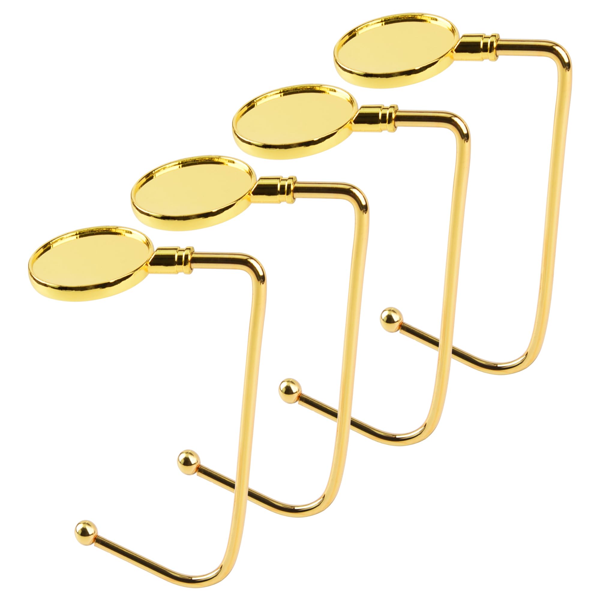 KEYIDO 4 Pack Christmas Stocking Holders, Gold Christmas Stocking Hooks for Fireplace & Mantle, Metal Non-Slip Xmas Stocking Hangers for Christmas Party Home Decorations