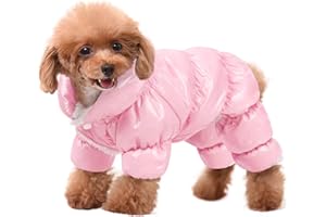 AOFITEE Dog Coat, Warm Dog Jacket, Fullbody Winter Coat Snowsuit for Dogs, Waterproof Puppy Puffer Jacket Snow Coats with Legs, Pet Fleece Vest, Cold Weather Coats for Small Dogs, Medium
