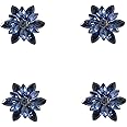 Jerler 4 Pcs Sliver Rhinestone Buttons Crystal Embellishments Sew on Clothing Buttons for Decoration and DIY