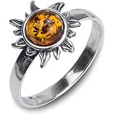 Ian and Valeri Co. Amber Fine Sterling Silver Sun Ring