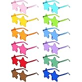 AGGKKY 12 Pairs Star Sunglasses Bulk Colorful Rimless Star Glasses for Women Adults Fun Trendy Transparent Star Sunglasses Birthday Party Favor