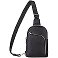 INICAT RFID Blocking Nylon Crossbody Bag for Women Small Sling Bag Travel Fanny Packs Belt Bag(Black N)