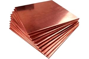 DRINCOSHOW T2 Copper Plate Copper Metal Plate Red Copper Sheet Pure Copper DIY Copper Sheet Thickness 0.5mm 0. 6MM 0. 8MM 1MM 1. 2MM 1.5mm 2MM 2.5mm 3mm-5mm (6mm*100mm*100mm)