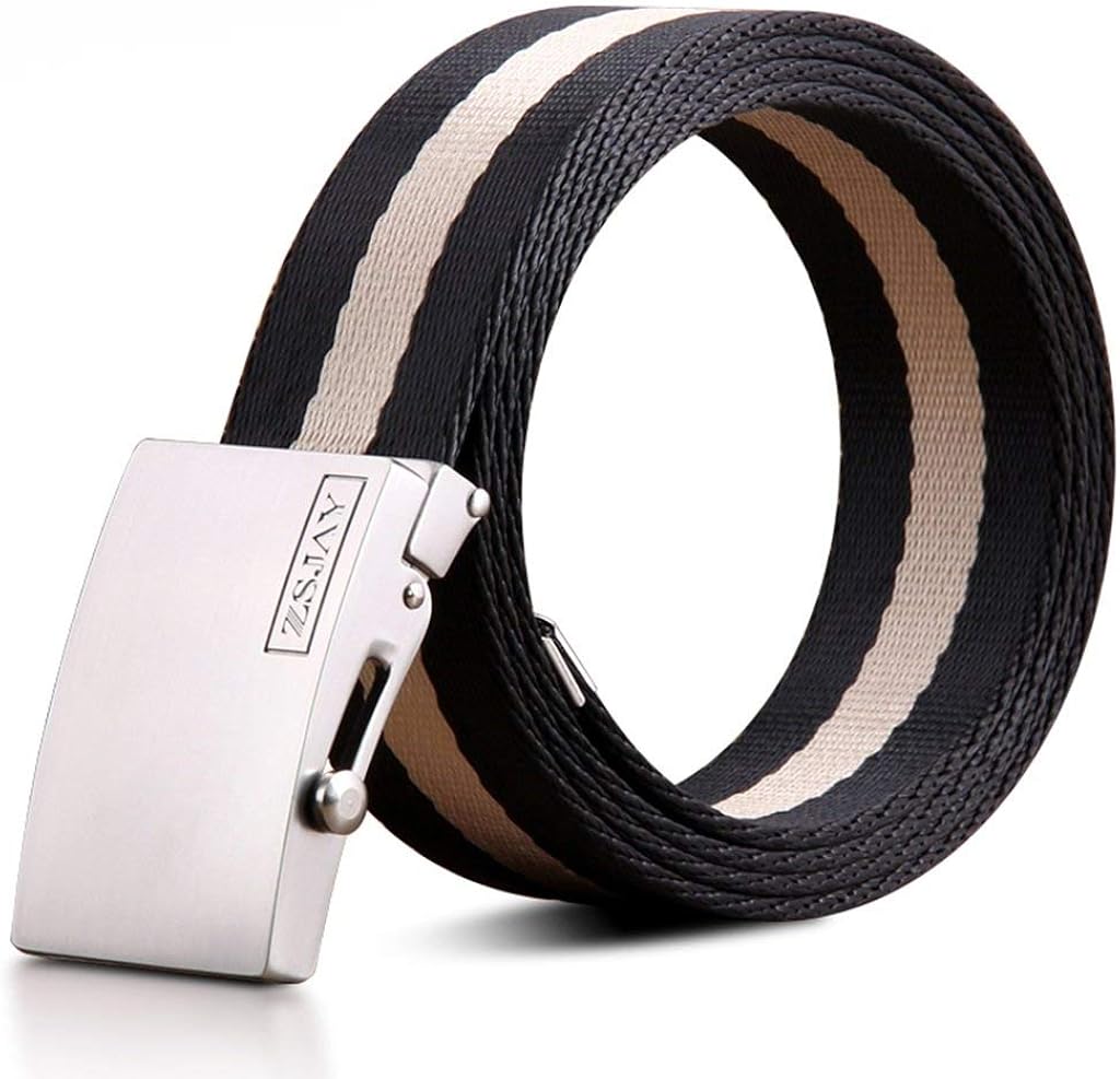 Belt Men'S Canvas Belt Alloy Buckle Casual Comfortable Sizes Stretch