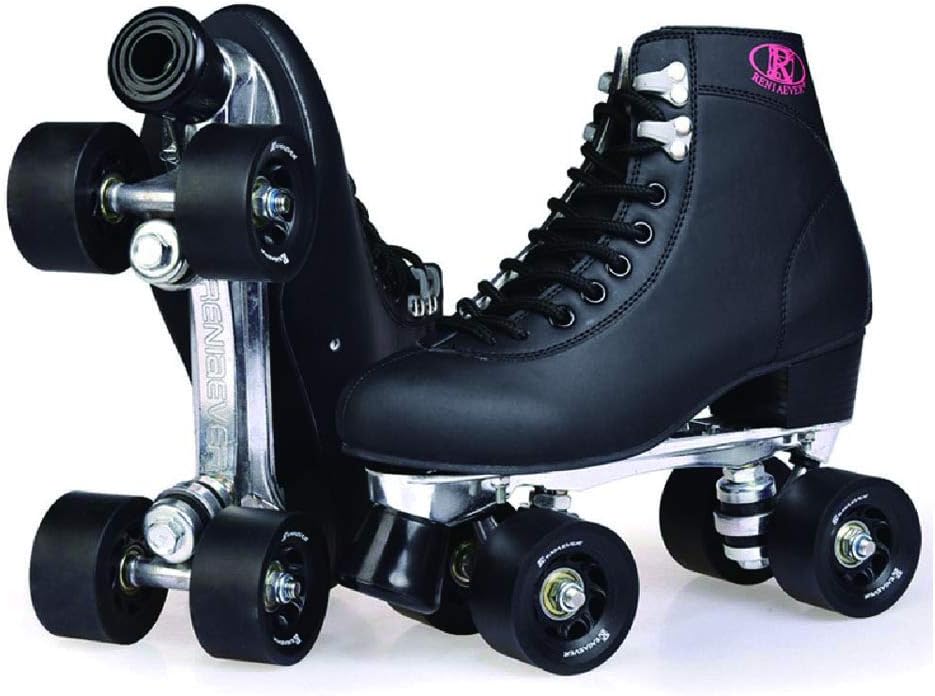 FHJKS Shiny Roller Skates for Women and Men Adjustable PU
