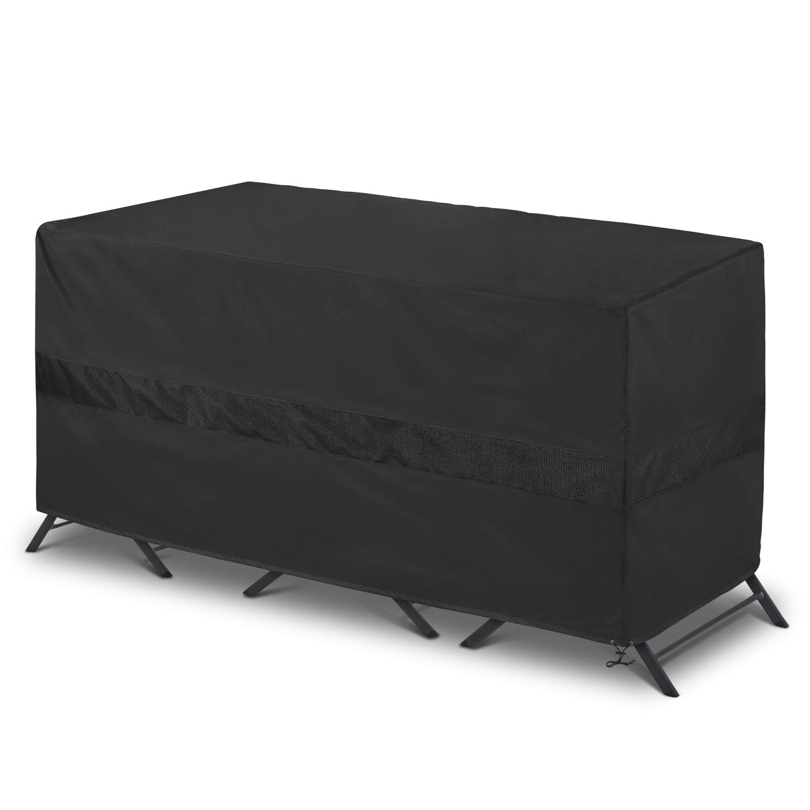 Photo 1 of SunPatio Bistro Set Cover Waterproof, Outdoor Patio 3 Pieces Furniture Set Table and Chairs Cover with Air Vent, UV & Rip & Fade Resistant, All Weather Protection, 65"W x 28"D x 30"H, Black