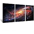 KREATIVE ARTS - Space and Universe Stretched Canvas Print - Space Landscape Paintings Wall Art Decor Universe Galaxy Stars 3 Piece Picture Print on Canvas for Modern Home Decoration Ready to Hang