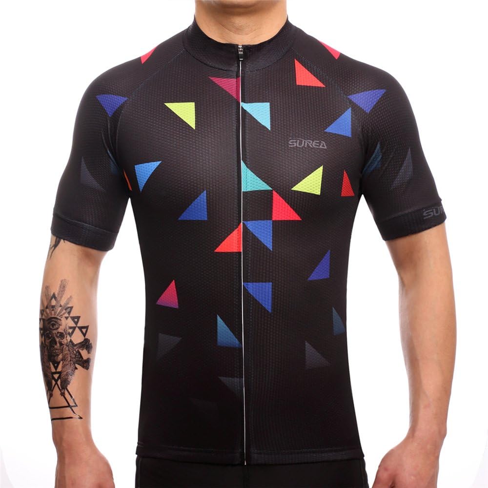 SUREA Quick Dry Summer MTB Cycling Jersey for Men Short Sleeve Clothes Breathable Bike Clothing
