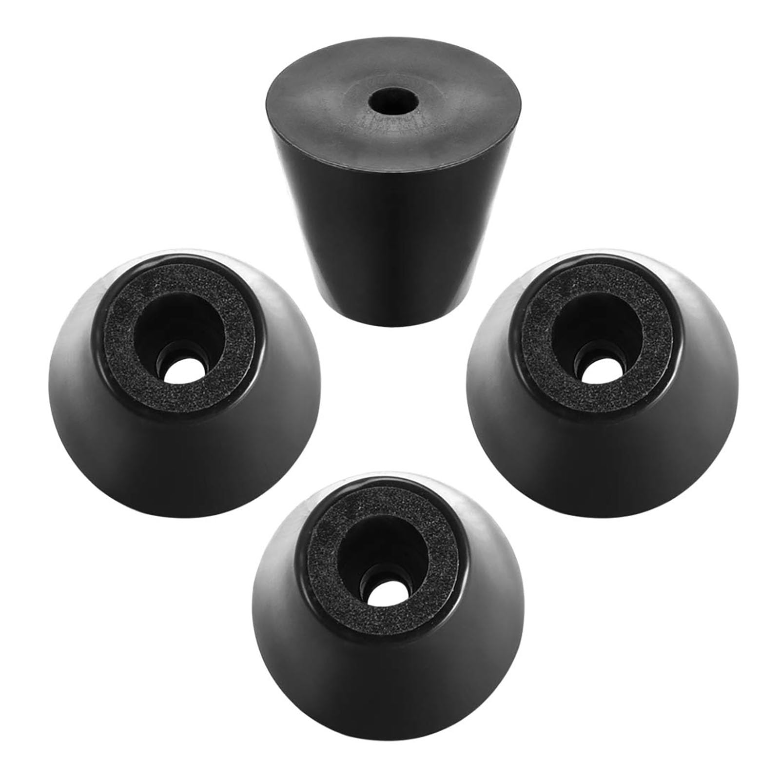 Recogwood 4Pcs Round Rubber Feet, D31mm x 18mm x H26mm Non Slip Furniture Feet Pads Rubber Bumpers Pad Protectors for Cabinet, Desk Tables, Couches, Chair