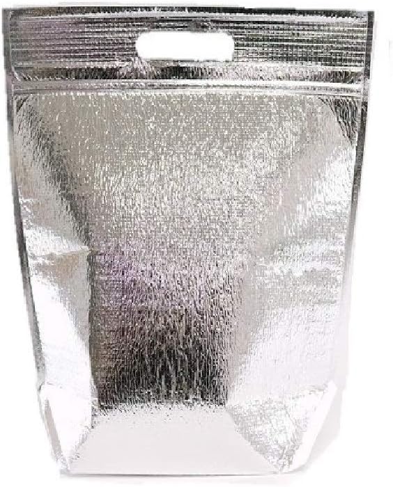 Insulated Easy Zip Lock Resealable Aluminum Sandwich Bag - Reusable Thermal Lunch Snack Bento Picnic Hot & Cold Pouch (5, 9.9 x 9.0 x 4.7 inch (Medium))