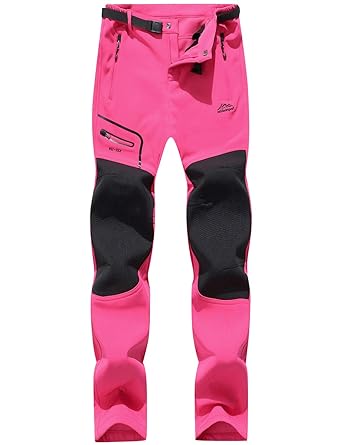 benboy women's outdoor waterproof windproof fleece slim cargo snow ski hiking pants