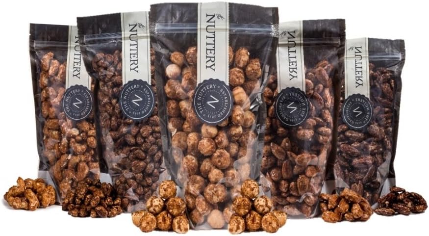 The Nuttery Freshy Roasted and Glazed Pecans - One (1) Lb Bag of Kosher Sweet Pecan Nuts