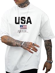 GORGLITTER Men's Crewneck T Shirt Letter Graphic