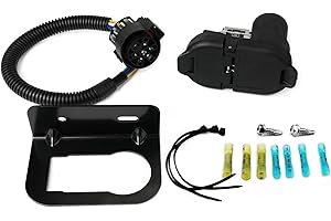 GLOCRORET USCAR 7-Way & 4-Pin Tow Hitch Wiring Harness Plug Receptacle Connector Kit, Fit for Chevy/GM/Toyota/Ford/Dodge Pickups