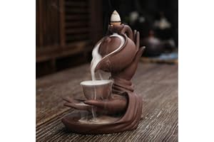 FIYOEO Buddha Hand Series Backflow Incense Burner Indoor Smoke Waterfall Incense Holder Creative Ceramic Incense Burner