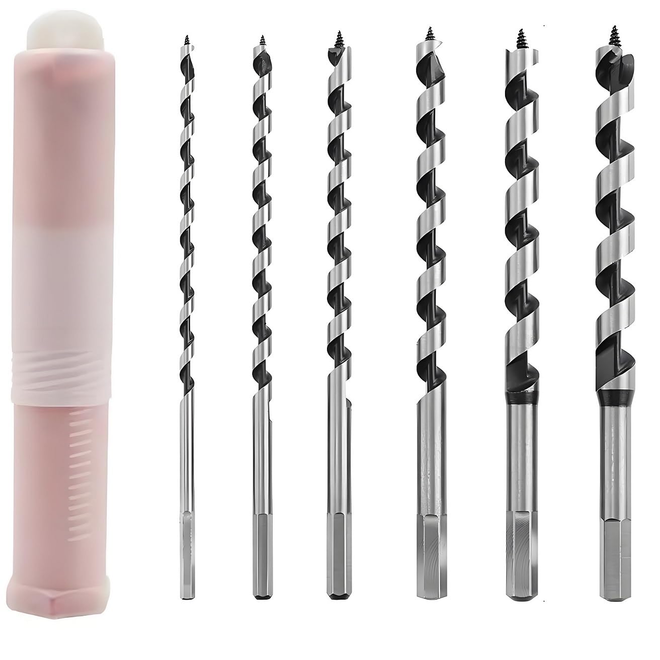 VAONEEY Wood Drill Set 230 mm Long, Auger Drill Bit Wood, 6 Pieces Wood Auger Drill Set with Hexagonal Shank, Art Drill for Woodworking, Diameter 6 mm 8 mm 10 mm 12 mm 14 mm 16 mm