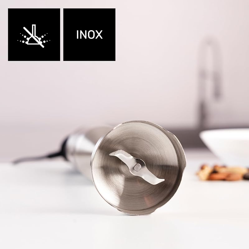 Liquidificador profissional Rocket 1500 Nero Inox 1500W com regulador sem degraus Vara de lâmina em aço inoxidável Toque suave com proteção contra salpicos Exaustor Lavar loiça Seguro para lavar loiça Uso diário Uso fácil