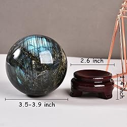 MOGEMT Labradorite Crystal Ball with Stand Large