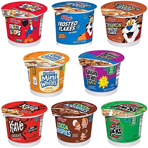 Kellogg's, Breakfast Cereal in a Cup, Assortment Pack, Bulk Size (Pack of 60 Cups) (4)