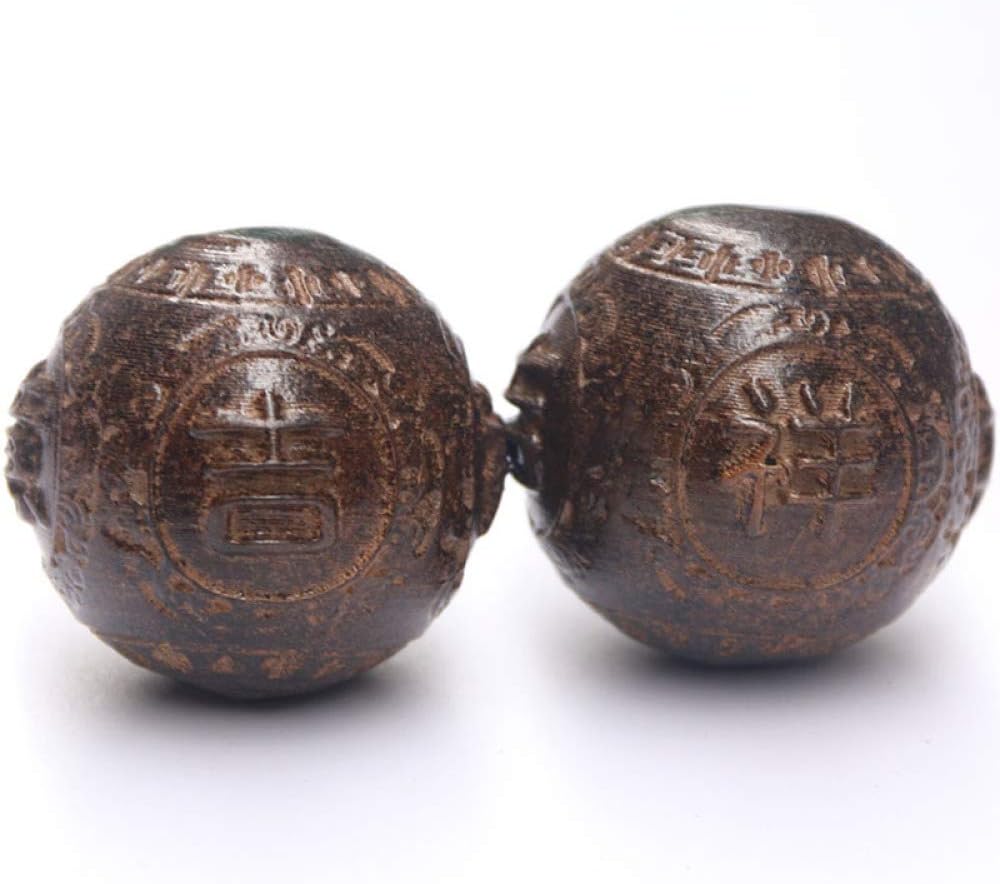 Laogg Baoding Balls Chinese,Portable Handmade Wood Health Exercise Balls Stress Reduce Body Relaxation and Palm Massage