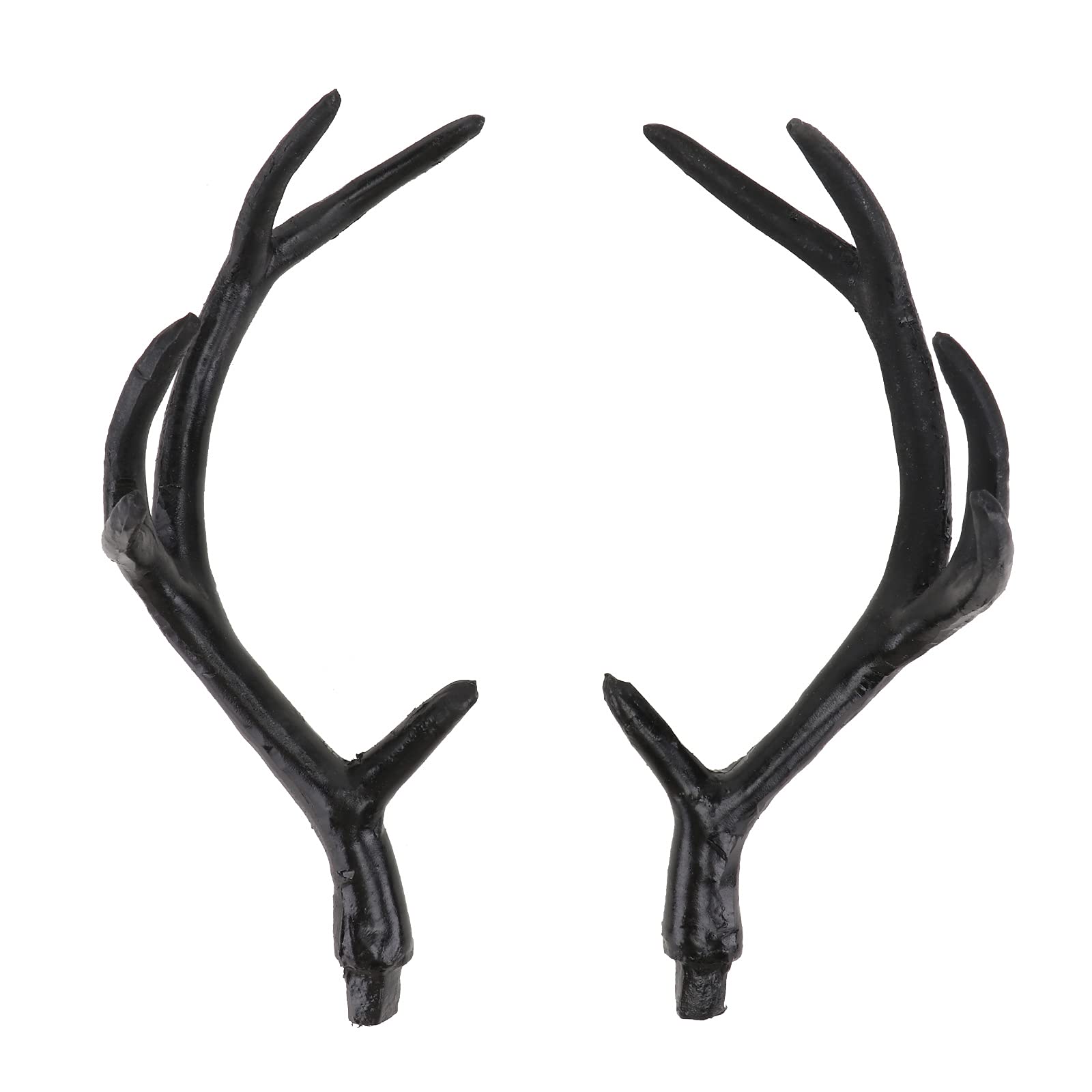 Homoyoyo Deer Antlers Faux Deer Antler 1 Pair Antler Ears Hairband Carnival Party Black Deer Horn Cosplay Costume Hair DIY Hoop for Halloween Christmas Cosplay Party ( M ) Deer Antlers Elk Decor