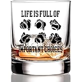 RZHV Thats What I Know Things Old Fashioned Whiskey Glass, Funny Father's Day Birthday Gift for Men Dad Grandpa Golf Lover (Life Is Full Of 2)